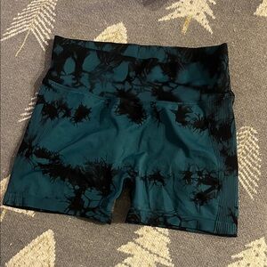 Teal and Black Women's Shorts